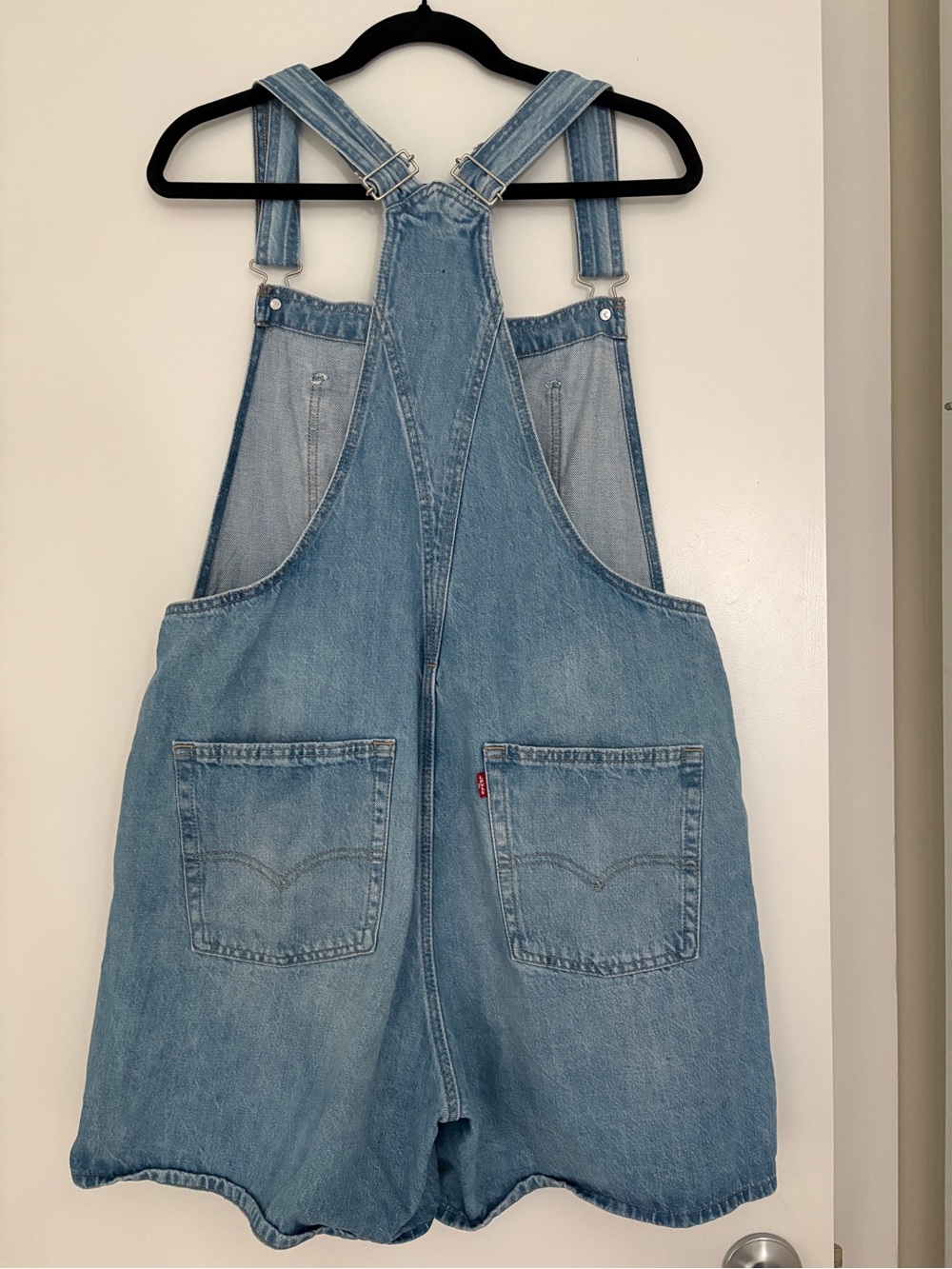 Levi's Light Blue Denim Short Overalls - Picture 3 of 5